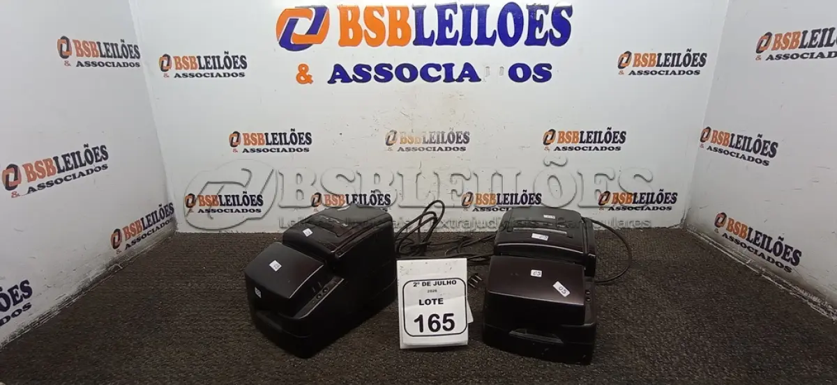 LOTE 165 - 02 IMPRESSORAS TÉRMICAS. (NO ESTADO) ATENÇÃO! FAZER A VISITAÇÃO ANTES DE ARREMATAR, NÃO SABEMOS SE FUNCIONA, LEILÃO NÃO TEM GARANTIA E NEM DEVOLUÇÃO, SUJEITO A POSSÍVEIS AVARIAS VISÍVEIS/OCULTAS E/OU AUSÊNCIA DE COMPONENTES.