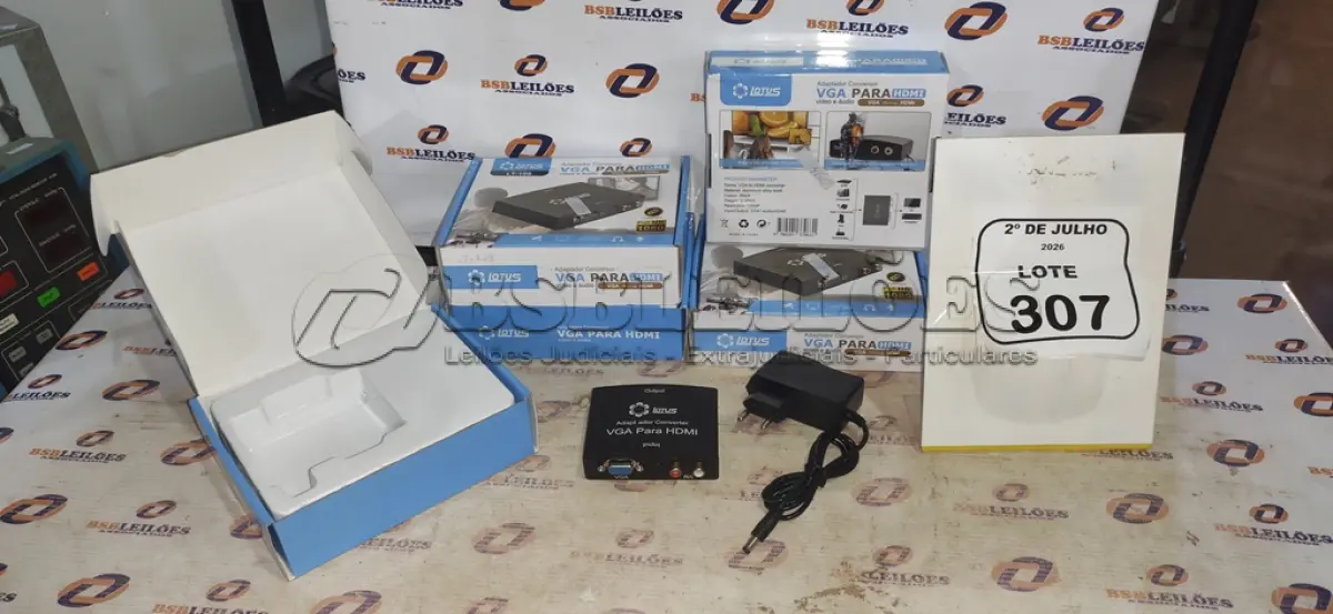 LOTE 307 - 05 ADAPTADORES CONVERSOR VGA PARA HDMI MARCA LOTUS. (NO ESTADO) ATENÇÃO! FAZER A VISITAÇÃO ANTES DE ARREMATAR, NÃO SABEMOS SE FUNCIONA, LEILÃO NÃO TEM GARANTIA E NEM DEVOLUÇÃO, SUJEITO A POSSÍVEIS AVARIAS VISÍVEIS/OCULTAS E/OU AUSÊNCIA DE COMPONENTES.