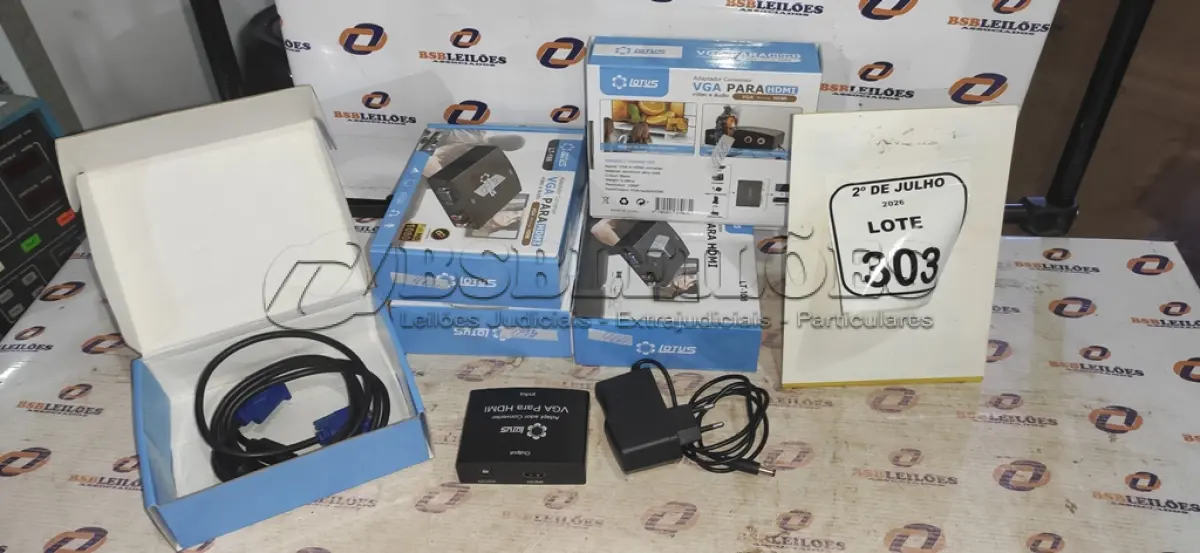 LOTE 303 - 05 ADAPTADORES CONVERSOR VGA PARA HDMI MARCA LOTUS. (NO ESTADO) ATENÇÃO! FAZER A VISITAÇÃO ANTES DE ARREMATAR, NÃO SABEMOS SE FUNCIONA, LEILÃO NÃO TEM GARANTIA E NEM DEVOLUÇÃO, SUJEITO A POSSÍVEIS AVARIAS VISÍVEIS/OCULTAS E/OU AUSÊNCIA DE COMPONENTES.