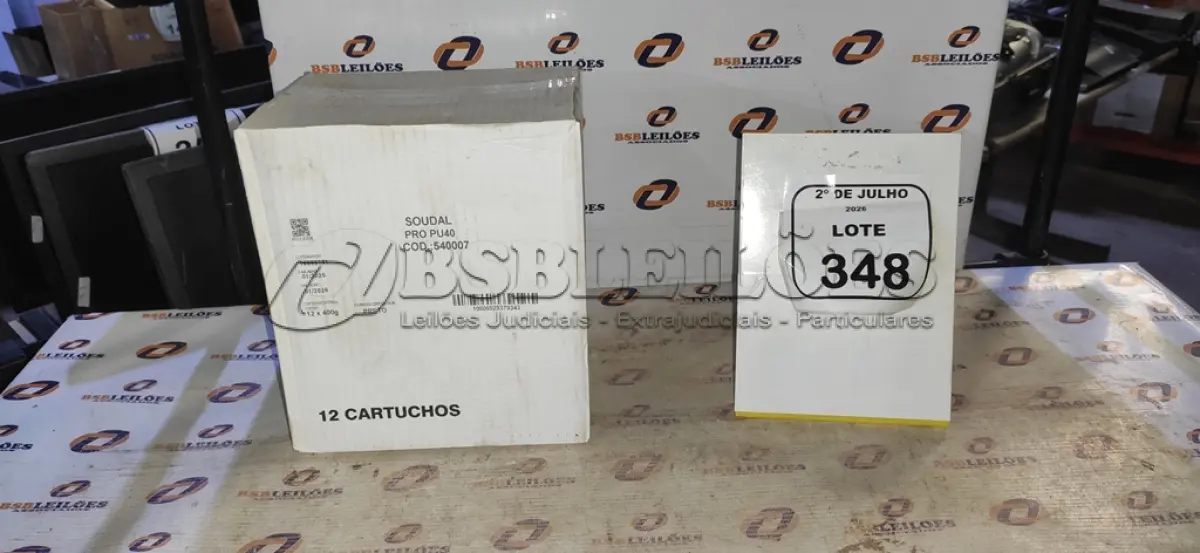LOTE 348 - 12 ADESIVOS/SELANTE PU 40 230ML CADA. (NO ESTADO) ATENÇÃO! FAZER A VISITAÇÃO ANTES DE ARREMATAR, NÃO SABEMOS SE FUNCIONA, LEILÃO NÃO TEM GARANTIA E NEM DEVOLUÇÃO, SUJEITO A POSSÍVEIS AVARIAS VISÍVEIS/OCULTAS E/OU AUSÊNCIA DE COMPONENTES.