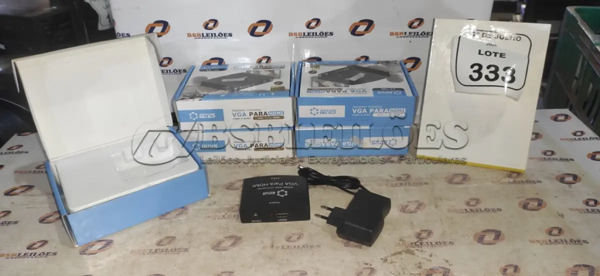 LOTE 333 - 05 ADAPTADORES CONVERSOR VGA PARA HDMI MARCA LOTUS. (NO ESTADO) ATENÇÃO! FAZER A VISITAÇÃO ANTES DE ARREMATAR, NÃO SABEMOS SE FUNCIONA, LEILÃO NÃO TEM GARANTIA E NEM DEVOLUÇÃO, SUJEITO A POSSÍVEIS AVARIAS VISÍVEIS/OCULTAS E/OU AUSÊNCIA DE COMPONENTES.