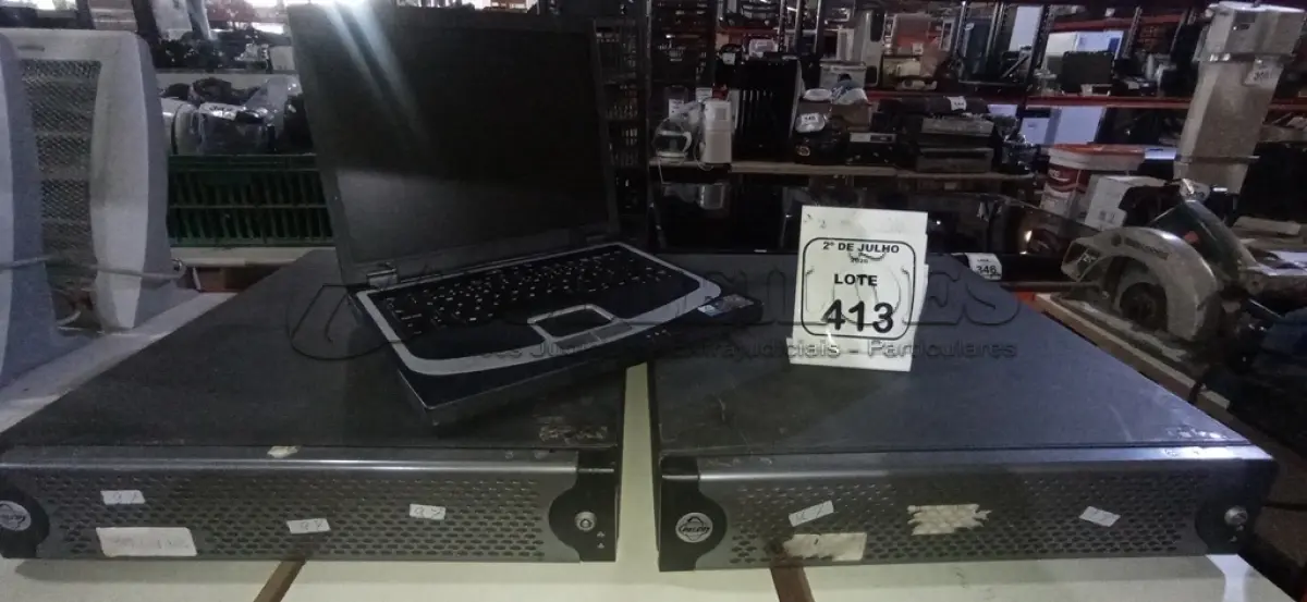 LOTE 413 - 02 GERENCIADORES DE ARMAZENAMENTO EM REDE MARCA PELCO ENDURA E 01 NOTEBOOK MARCA NOVA DATA. (NO ESTADO) ATENÇÃO! FAZER A VISITAÇÃO ANTES DE ARREMATAR, NÃO SABEMOS SE FUNCIONA, LEILÃO NÃO TEM GARANTIA E NEM DEVOLUÇÃO, SUJEITO A POSSÍVEIS AVARIAS VISÍVEIS/OCULTAS E/OU AUSÊNCIA DE COMPONENTES.