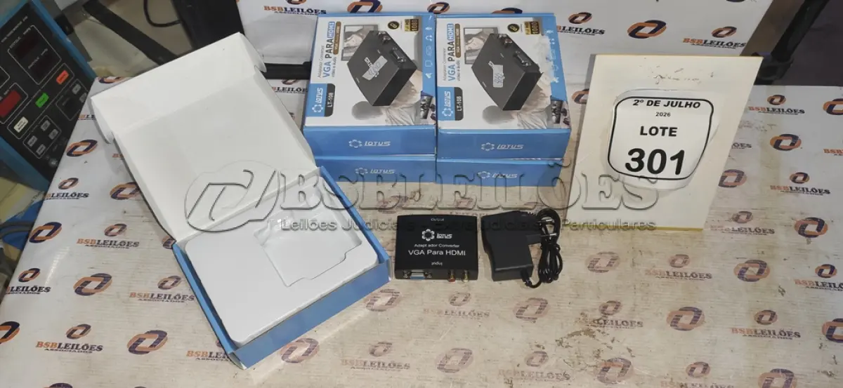 LOTE 301 - 05 ADAPTADORES CONVERSOR VGA PARA HDMI MARCA LOTUS. (NO ESTADO) ATENÇÃO! FAZER A VISITAÇÃO ANTES DE ARREMATAR, NÃO SABEMOS SE FUNCIONA, LEILÃO NÃO TEM GARANTIA E NEM DEVOLUÇÃO, SUJEITO A POSSÍVEIS AVARIAS VISÍVEIS/OCULTAS E/OU AUSÊNCIA DE COMPONENTES.
