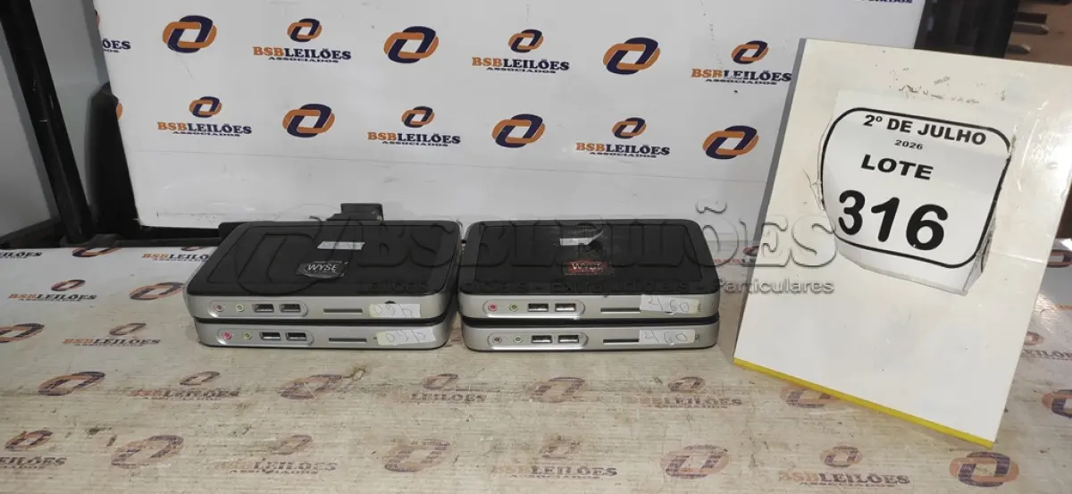 LOTE 316 - 04 MINIS COMPUTADORES TERMINAIS MARCA WYSE SEM FONTE. (NO ESTADO) ATENÇÃO! FAZER A VISITAÇÃO ANTES DE ARREMATAR, NÃO SABEMOS SE FUNCIONA, LEILÃO NÃO TEM GARANTIA E NEM DEVOLUÇÃO, SUJEITO A POSSÍVEIS AVARIAS VISÍVEIS/OCULTAS E/OU AUSÊNCIA DE COMPONENTES.