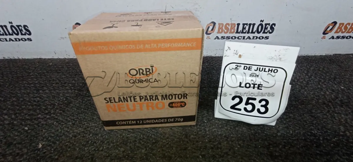 LOTE 253 - 12 BISNAGAS DE ADESIVO DE SILICONE NEUTRO PARA MOTOR DE 70G MARCA ORBI QUÍMICA. (NO ESTADO) ATENÇÃO! FAZER A VISITAÇÃO ANTES DE ARREMATAR, NÃO SABEMOS SE FUNCIONA, LEILÃO NÃO TEM GARANTIA E NEM DEVOLUÇÃO, SUJEITO A POSSÍVEIS AVARIAS VISÍVEIS/OCULTAS E/OU AUSÊNCIA DE COMPONENTES.