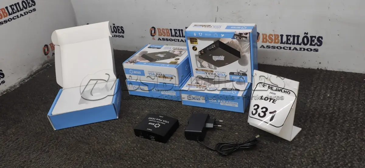 LOTE 331 - 05 ADAPTADORES CONVERSOR VGA PARA HDMI MARCA LOTUS. (NO ESTADO) ATENÇÃO! FAZER A VISITAÇÃO ANTES DE ARREMATAR, NÃO SABEMOS SE FUNCIONA, LEILÃO NÃO TEM GARANTIA E NEM DEVOLUÇÃO, SUJEITO A POSSÍVEIS AVARIAS VISÍVEIS/OCULTAS E/OU AUSÊNCIA DE COMPONENTES.