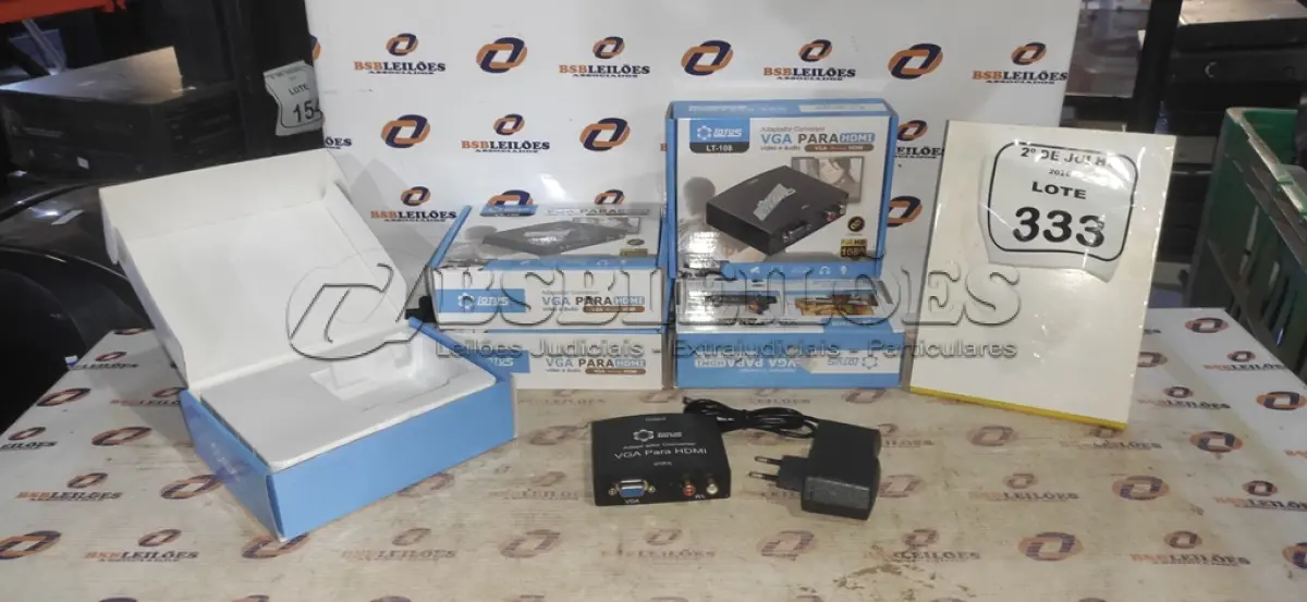 LOTE 333 - 05 ADAPTADORES CONVERSOR VGA PARA HDMI MARCA LOTUS. (NO ESTADO) ATENÇÃO! FAZER A VISITAÇÃO ANTES DE ARREMATAR, NÃO SABEMOS SE FUNCIONA, LEILÃO NÃO TEM GARANTIA E NEM DEVOLUÇÃO, SUJEITO A POSSÍVEIS AVARIAS VISÍVEIS/OCULTAS E/OU AUSÊNCIA DE COMPONENTES.