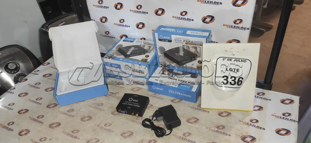 LOTE 336 - 05 ADAPTADORES CONVERSOR VGA PARA HDMI MARCA LOTUS. (NO ESTADO) ATENÇÃO! FAZER A VISITAÇÃO ANTES DE ARREMATAR, NÃO SABEMOS SE FUNCIONA, LEILÃO NÃO TEM GARANTIA E NEM DEVOLUÇÃO, SUJEITO A POSSÍVEIS AVARIAS VISÍVEIS/OCULTAS E/OU AUSÊNCIA DE COMPONENTES.
