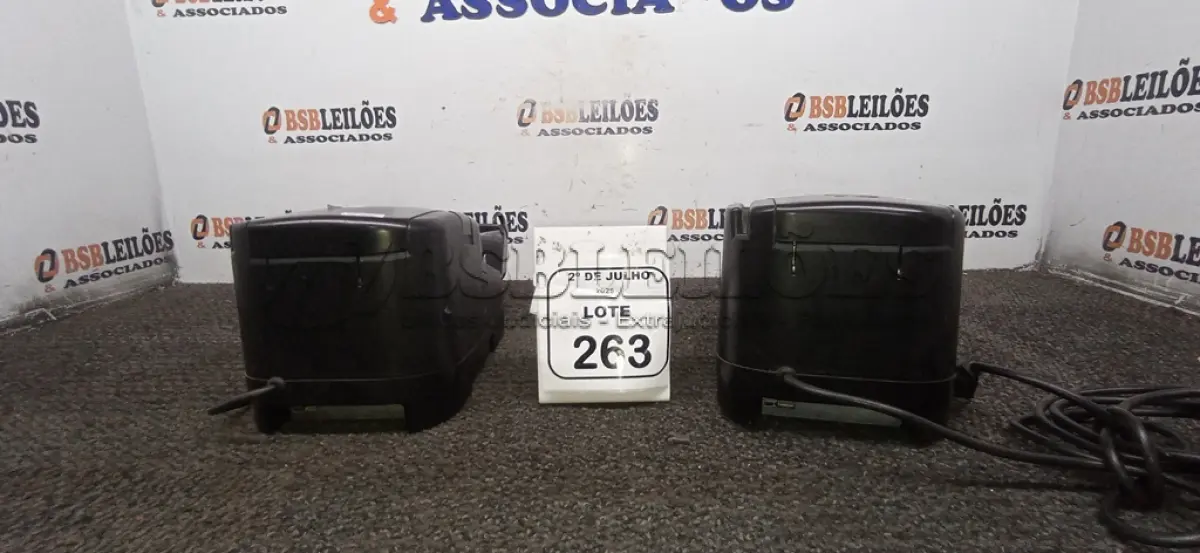 LOTE 263 - 02 IMPRESSORAS TÉRMICAS. (NO ESTADO) ATENÇÃO! FAZER A VISITAÇÃO ANTES DE ARREMATAR, NÃO SABEMOS SE FUNCIONA, LEILÃO NÃO TEM GARANTIA E NEM DEVOLUÇÃO, SUJEITO A POSSÍVEIS AVARIAS VISÍVEIS/OCULTAS E/OU AUSÊNCIA DE COMPONENTES.