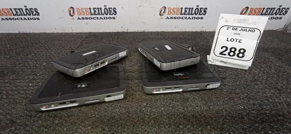 LOTE 288 - 04 MINIS COMPUTADORES TERMINAIS MARCA WYSE SEM FONTE. (NO ESTADO) ATENÇÃO! FAZER A VISITAÇÃO ANTES DE ARREMATAR, NÃO SABEMOS SE FUNCIONA, LEILÃO NÃO TEM GARANTIA E NEM DEVOLUÇÃO, SUJEITO A POSSÍVEIS AVARIAS VISÍVEIS/OCULTAS E/OU AUSÊNCIA DE COMPONENTES.