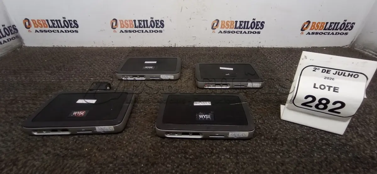 LOTE 282 - 04 MINIS COMPUTADORES TERMINAIS MARCA WYSE SEM FONTE. (NO ESTADO) ATENÇÃO! FAZER A VISITAÇÃO ANTES DE ARREMATAR, NÃO SABEMOS SE FUNCIONA, LEILÃO NÃO TEM GARANTIA E NEM DEVOLUÇÃO, SUJEITO A POSSÍVEIS AVARIAS VISÍVEIS/OCULTAS E/OU AUSÊNCIA DE COMPONENTES.