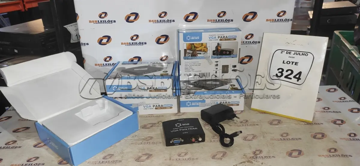 LOTE 324 - 05 ADAPTADORES CONVERSOR VGA PARA HDMI MARCA LOTUS. (NO ESTADO) ATENÇÃO! FAZER A VISITAÇÃO ANTES DE ARREMATAR, NÃO SABEMOS SE FUNCIONA, LEILÃO NÃO TEM GARANTIA E NEM DEVOLUÇÃO, SUJEITO A POSSÍVEIS AVARIAS VISÍVEIS/OCULTAS E/OU AUSÊNCIA DE COMPONENTES.