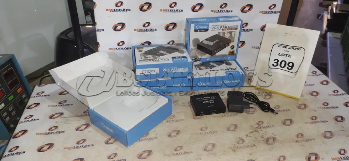 LOTE 309 - 05 ADAPTADORES CONVERSOR VGA PARA HDMI MARCA LOTUS. (NO ESTADO) ATENÇÃO! FAZER A VISITAÇÃO ANTES DE ARREMATAR, NÃO SABEMOS SE FUNCIONA, LEILÃO NÃO TEM GARANTIA E NEM DEVOLUÇÃO, SUJEITO A POSSÍVEIS AVARIAS VISÍVEIS/OCULTAS E/OU AUSÊNCIA DE COMPONENTES.