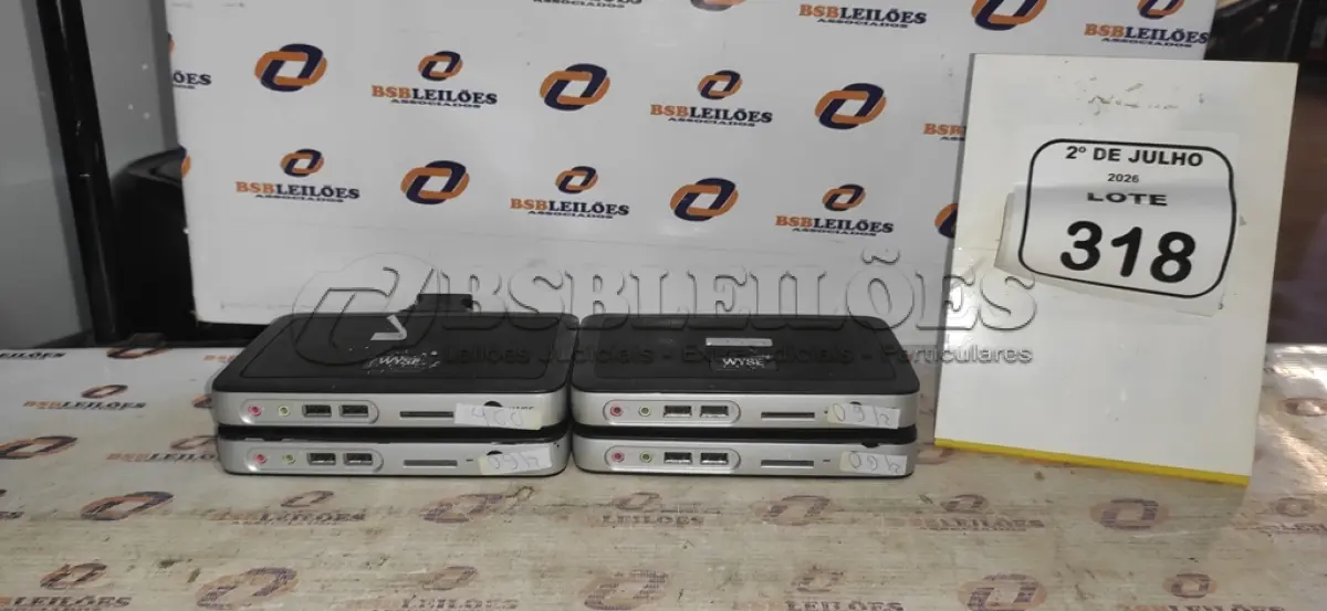 LOTE 318 - 04 MINIS COMPUTADORES TERMINAIS MARCA WYSE SEM FONTE. (NO ESTADO) ATENÇÃO! FAZER A VISITAÇÃO ANTES DE ARREMATAR, NÃO SABEMOS SE FUNCIONA, LEILÃO NÃO TEM GARANTIA E NEM DEVOLUÇÃO, SUJEITO A POSSÍVEIS AVARIAS VISÍVEIS/OCULTAS E/OU AUSÊNCIA DE COMPONENTES.