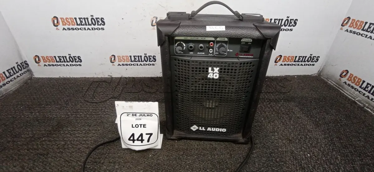 LOTE 447 - 01 MINI AMPLIFICADOR MODELO LX40 MARCA LL AUDIO. (NO ESTADO) ATENÇÃO! FAZER A VISITAÇÃO ANTES DE ARREMATAR, NÃO SABEMOS SE FUNCIONA, LEILÃO NÃO TEM GARANTIA E NEM DEVOLUÇÃO, SUJEITO A POSSÍVEIS AVARIAS VISÍVEIS/OCULTAS E/OU AUSÊNCIA DE COMPONENTES.