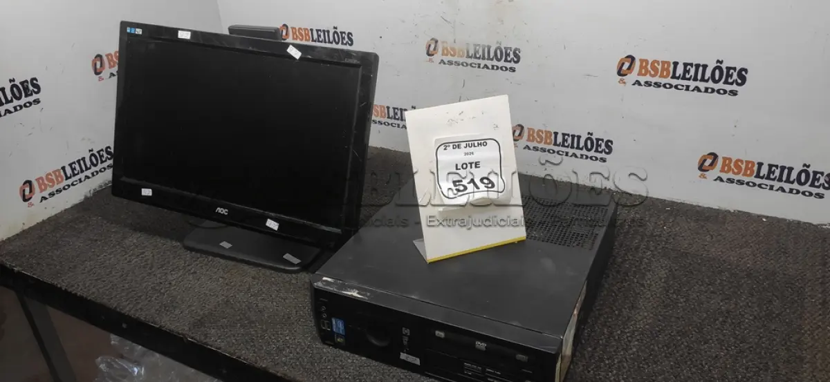 LOTE 519 - 01 MONITOR MARCA AOC E 01 CPU MARCA ITAUTEC . (NO ESTADO) ATENÇÃO! FAZER A VISITAÇÃO ANTES DE ARREMATAR, NÃO SABEMOS SE FUNCIONA, LEILÃO NÃO TEM GARANTIA E NEM DEVOLUÇÃO, SUJEITO A POSSÍVEIS AVARIAS VISÍVEIS/OCULTAS E/OU AUSÊNCIA DE COMPONENTES.