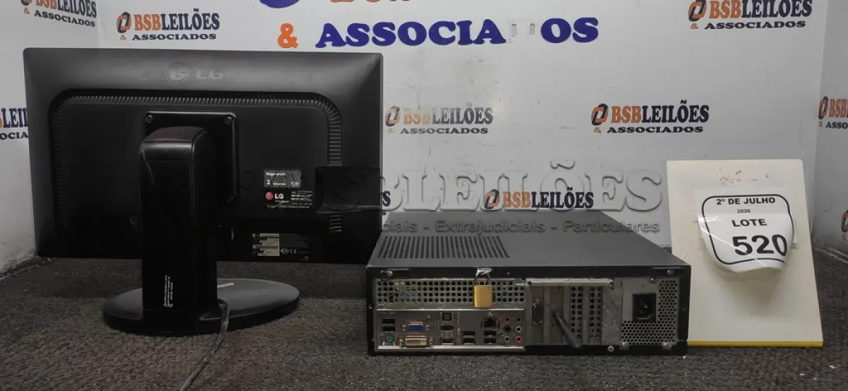 LOTE 520 - 01 MONITOR MARCA LG E 01 CPU MARCA ITAUTEC. (NO ESTADO) ATENÇÃO! FAZER A VISITAÇÃO ANTES DE ARREMATAR, NÃO SABEMOS SE FUNCIONA, LEILÃO NÃO TEM GARANTIA E NEM DEVOLUÇÃO, SUJEITO A POSSÍVEIS AVARIAS VISÍVEIS/OCULTAS E/OU AUSÊNCIA DE COMPONENTES.