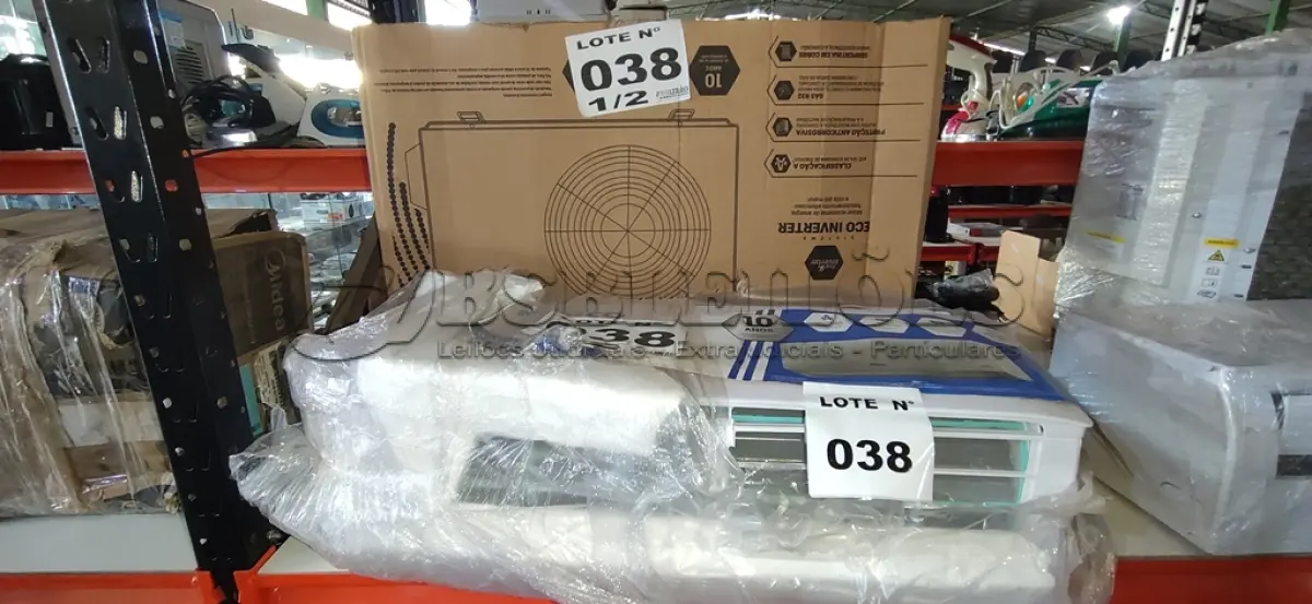 LOTE 038 - 01 KIT AR CONDICIONADO PHILCO INVERTER 9000BTU/H 220V (NO ESTADO, NÃO SABEMOS SE FUNCIONA. LEILÃO NÃO TEM GARANTIA E NEM DEVOLUÇÃO, SUJEITO A POSSÍVEIS AVARIAS VISÍVEIS/OCULTAS E/OU AUSÊNCIA DE COMPONENTES)