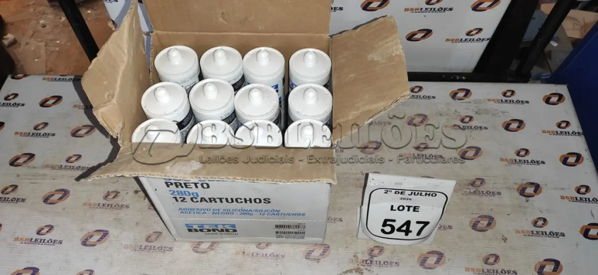 LOTE 547 - 12 BISNAGAS DE ADESIVO SILICONE PRETO 280G CADA MARCA TEK BOND. (NO ESTADO) ATENÇÃO! FAZER A VISITAÇÃO ANTES DE ARREMATAR, NÃO SABEMOS SE FUNCIONA, LEILÃO NÃO TEM GARANTIA E NEM DEVOLUÇÃO, SUJEITO A POSSÍVEIS AVARIAS VISÍVEIS/OCULTAS E/OU AUSÊNCIA DE COMPONENTES.