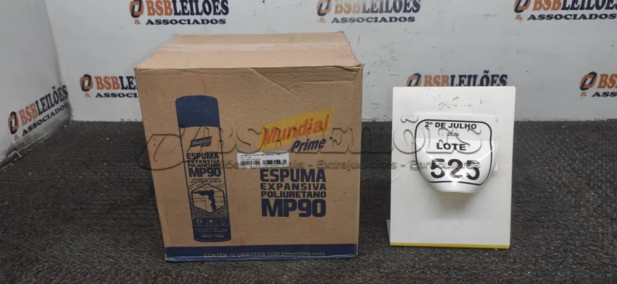 LOTE 525 - 12 LATAS DE ESPUMA EXPANSIVA DE POLIURETANO MP90 DE 500ML CADA MARCA MUNDIAL PRIME. (NO ESTADO) ATENÇÃO! FAZER A VISITAÇÃO ANTES DE ARREMATAR, NÃO SABEMOS SE FUNCIONA, LEILÃO NÃO TEM GARANTIA E NEM DEVOLUÇÃO, SUJEITO A POSSÍVEIS AVARIAS VISÍVEIS/OCULTAS E/OU AUSÊNCIA DE COMPONENTES.
