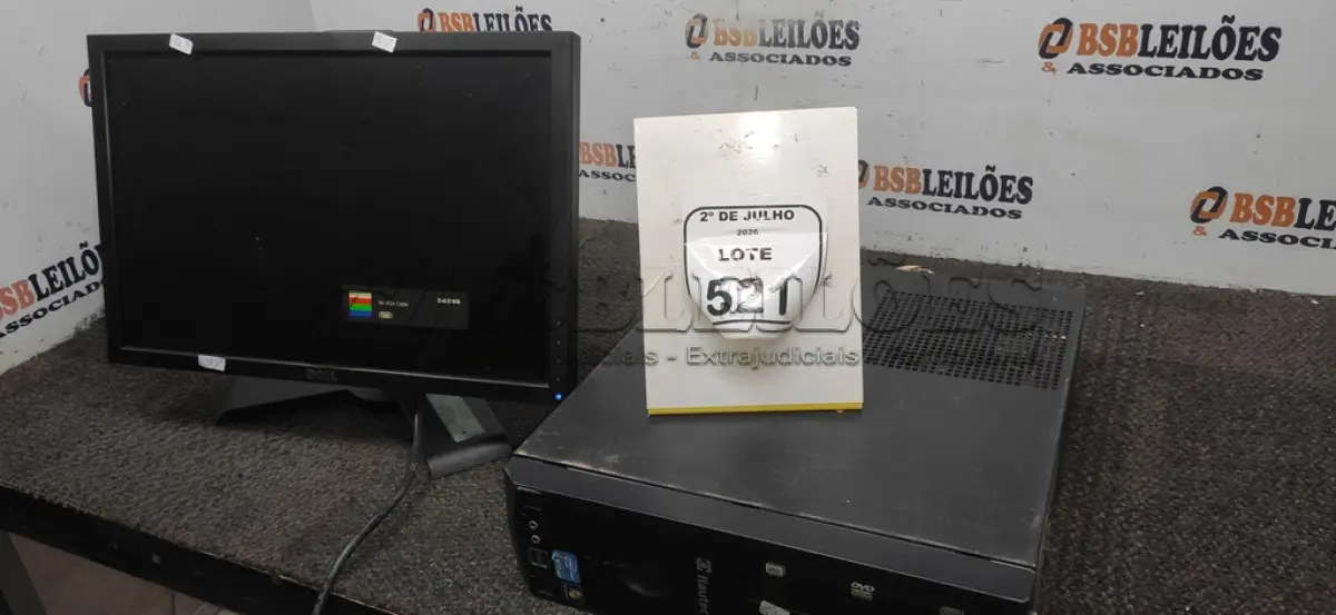 LOTE 521 - 01 MONITOR MARCA DELL E 01 CPU MARCA ITAUTEC. (NO ESTADO) ATENÇÃO! FAZER A VISITAÇÃO ANTES DE ARREMATAR, NÃO SABEMOS SE FUNCIONA, LEILÃO NÃO TEM GARANTIA E NEM DEVOLUÇÃO, SUJEITO A POSSÍVEIS AVARIAS VISÍVEIS/OCULTAS E/OU AUSÊNCIA DE COMPONENTES.