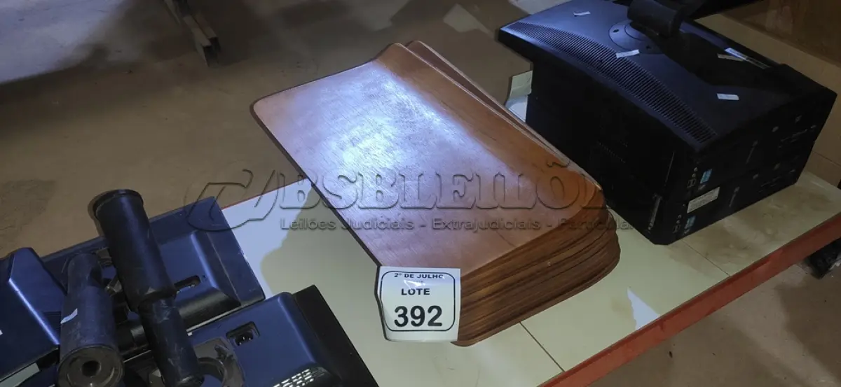 LOTE 392 - 20 PLACAS DE MADEIRA. (NO ESTADO) ATENÇÃO! FAZER A VISITAÇÃO ANTES DE ARREMATAR, NÃO SABEMOS SE FUNCIONA, LEILÃO NÃO TEM GARANTIA E NEM DEVOLUÇÃO, SUJEITO A POSSÍVEIS AVARIAS VISÍVEIS/OCULTAS E/OU AUSÊNCIA DE COMPONENTES.