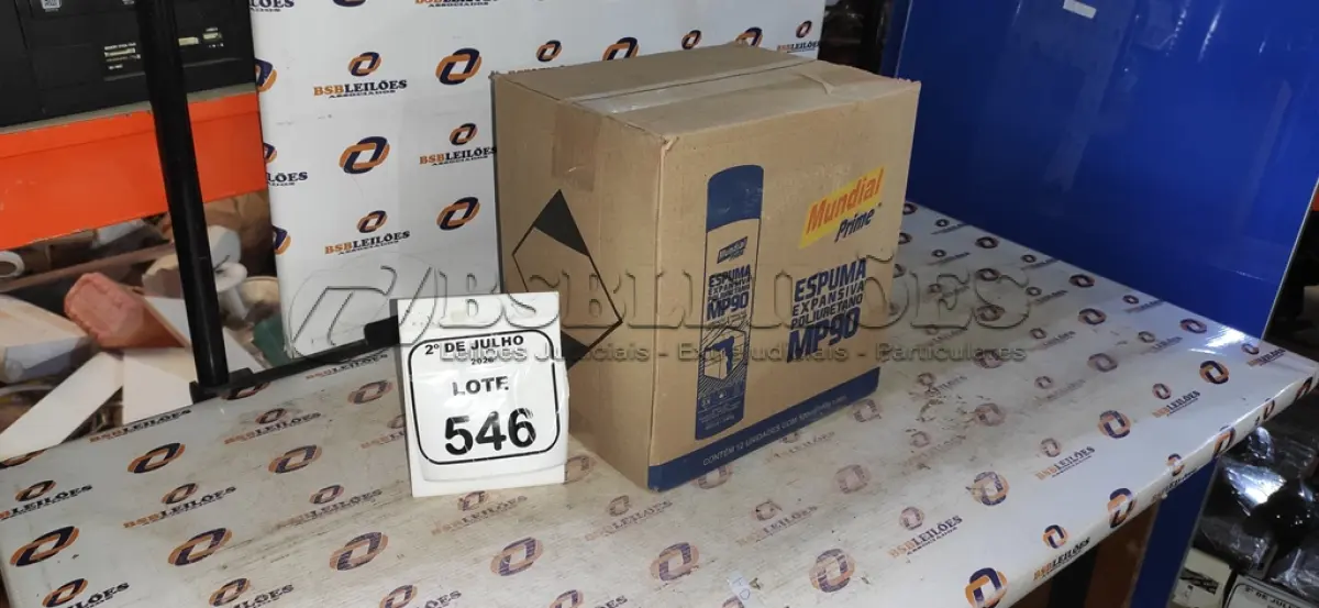 LOTE 546 - 12 LATAS DE ESPUMA EXPANSIVA DE POLIURETANO MP90 DE 500ML CADA MARCA MUNDIAL PRIME. (NO ESTADO) ATENÇÃO! FAZER A VISITAÇÃO ANTES DE ARREMATAR, NÃO SABEMOS SE FUNCIONA, LEILÃO NÃO TEM GARANTIA E NEM DEVOLUÇÃO, SUJEITO A POSSÍVEIS AVARIAS VISÍVEIS/OCULTAS E/OU AUSÊNCIA DE COMPONENTES.