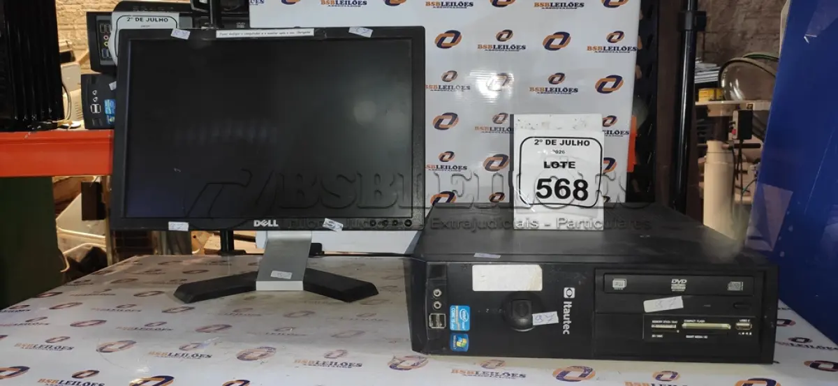 LOTE 568 - 01 MONITOR MARCA DELL E 01 CPU MARCA ITAUTEC. (NO ESTADO) ATENÇÃO! FAZER A VISITAÇÃO ANTES DE ARREMATAR, NÃO SABEMOS SE FUNCIONA, LEILÃO NÃO TEM GARANTIA E NEM DEVOLUÇÃO, SUJEITO A POSSÍVEIS AVARIAS VISÍVEIS/OCULTAS E/OU AUSÊNCIA DE COMPONENTES.