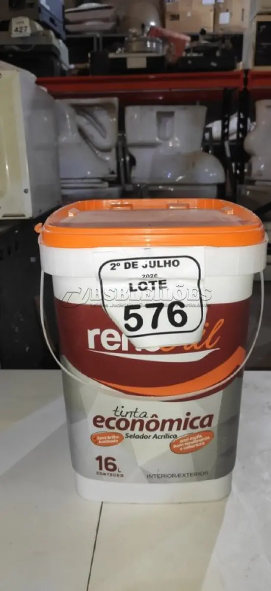 LOTE 576 - 01 BALDE DE SELADOR 16L MARCA RENOCRIL. (NO ESTADO) ATENÇÃO! FAZER A VISITAÇÃO ANTES DE ARREMATAR, NÃO SABEMOS SE FUNCIONA, LEILÃO NÃO TEM GARANTIA E NEM DEVOLUÇÃO, SUJEITO A POSSÍVEIS AVARIAS VISÍVEIS/OCULTAS E/OU AUSÊNCIA DE COMPONENTES.