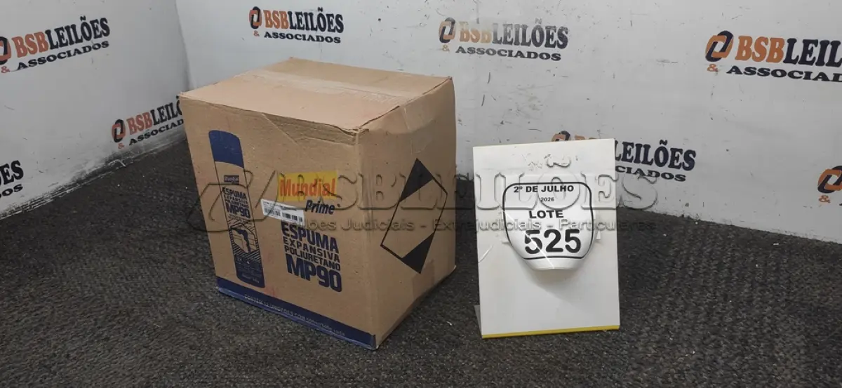 LOTE 525 - 12 LATAS DE ESPUMA EXPANSIVA DE POLIURETANO MP90 DE 500ML CADA MARCA MUNDIAL PRIME. (NO ESTADO) ATENÇÃO! FAZER A VISITAÇÃO ANTES DE ARREMATAR, NÃO SABEMOS SE FUNCIONA, LEILÃO NÃO TEM GARANTIA E NEM DEVOLUÇÃO, SUJEITO A POSSÍVEIS AVARIAS VISÍVEIS/OCULTAS E/OU AUSÊNCIA DE COMPONENTES.