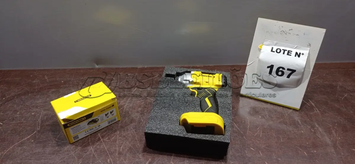 LOTE 167 - 01 CHAVE IMPACTO 21V COM CARREGADOR USB MARCA BOMVINK (NOVO). (NO ESTADO) ATENÇÃO! FAZER A VISITAÇÃO ANTES DE ARREMATAR, NÃO SABEMOS SE FUNCIONA, LEILÃO NÃO TEM GARANTIA E NEM DEVOLUÇÃO, SUJEITO A POSSÍVEIS AVARIAS VISÍVEIS/OCULTAS E/OU AUSÊNCIA DE COMPONENTES.
