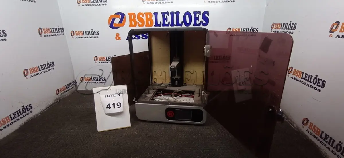 LOTE 419 - 01 IMPRESSORA 3D PARA RETIRADA DE PEÇAS. (NO ESTADO) ATENÇÃO! FAZER A VISITAÇÃO ANTES DE ARREMATAR, NÃO SABEMOS SE FUNCIONA, LEILÃO NÃO TEM GARANTIA E NEM DEVOLUÇÃO, SUJEITO A POSSÍVEIS AVARIAS VISÍVEIS/OCULTAS E/OU AUSÊNCIA DE COMPONENTES.