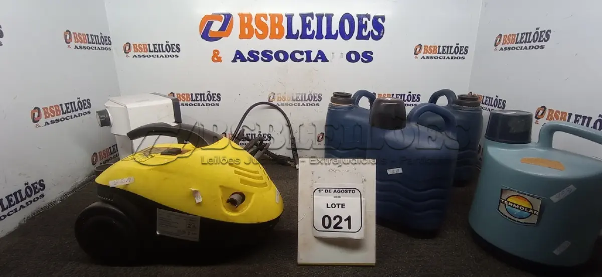 LOTE 021 - 01 PURIFICADOR DE ÁGUA, 01 MÁQUINA DE ALTA PRESSÃO E 03 GARRAFAS TÉRMICAS. (NO ESTADO) ATENÇÃO! FAZER A VISITAÇÃO ANTES DE ARREMATAR, NÃO SABEMOS SE FUNCIONA, LEILÃO NÃO TEM GARANTIA E NEM DEVOLUÇÃO, SUJEITO A POSSÍVEIS AVARIAS VISÍVEIS/OCULTAS E/OU AUSÊNCIA DE COMPONENTES.