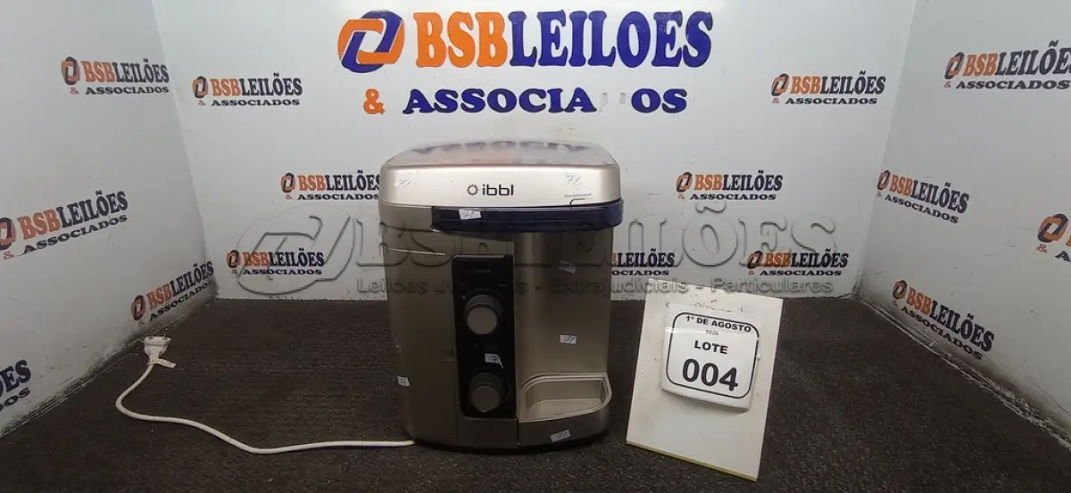 LOTE 004 - 01 PURIFICADOR DE ÁGUA MARCA IBBL. (NO ESTADO) ATENÇÃO! FAZER A VISITAÇÃO ANTES DE ARREMATAR, NÃO SABEMOS SE FUNCIONA, LEILÃO NÃO TEM GARANTIA E NEM DEVOLUÇÃO, SUJEITO A POSSÍVEIS AVARIAS VISÍVEIS/OCULTAS E/OU AUSÊNCIA DE COMPONENTES.
