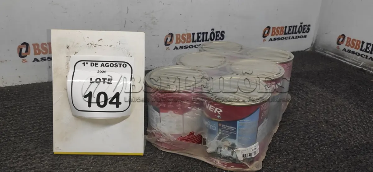LOTE 104 - 06 LATAS DE TINTA ACRÍLICA PREMIUM DE 800ML CADA NA COR BASE PASTEL. (NO ESTADO) ATENÇÃO! FAZER A VISITAÇÃO ANTES DE ARREMATAR, NÃO SABEMOS SE FUNCIONA, LEILÃO NÃO TEM GARANTIA E NEM DEVOLUÇÃO, SUJEITO A POSSÍVEIS AVARIAS VISÍVEIS/OCULTAS E/OU AUSÊNCIA DE COMPONENTES.