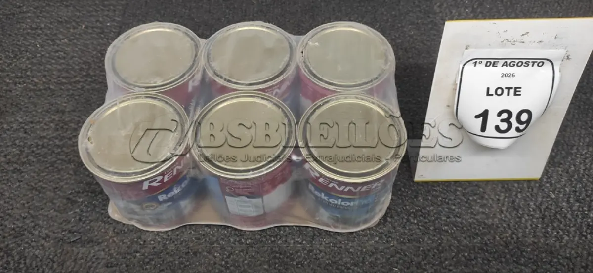 LOTE 139 - 06 LATAS DE TINTA ACRÍLICA PREMIUM DE 800ML CADA NA COR BASE PASTEL. (NO ESTADO) ATENÇÃO! FAZER A VISITAÇÃO ANTES DE ARREMATAR, NÃO SABEMOS SE FUNCIONA, LEILÃO NÃO TEM GARANTIA E NEM DEVOLUÇÃO, SUJEITO A POSSÍVEIS AVARIAS VISÍVEIS/OCULTAS E/OU AUSÊNCIA DE COMPONENTES.