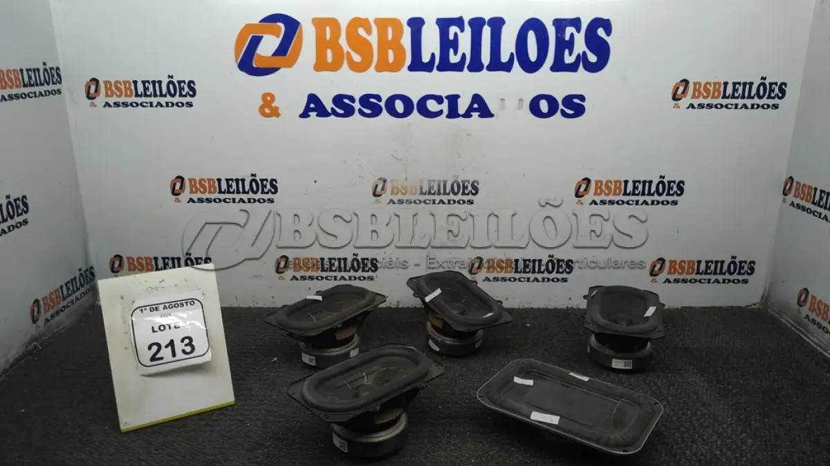 LOTE 213 - 05 AUTO FALANTES DE MARCAS E MODELOS DIVERSOS. (NO ESTADO) ATENÇÃO! FAZER A VISITAÇÃO ANTES DE ARREMATAR, NÃO SABEMOS SE FUNCIONA, LEILÃO NÃO TEM GARANTIA E NEM DEVOLUÇÃO, SUJEITO A POSSÍVEIS AVARIAS VISÍVEIS/OCULTAS E/OU AUSÊNCIA DE COMPONENTES.