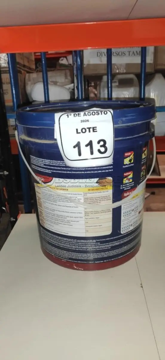 LOTE 113 - 01 BALDE DE TINTA ACRÍLICA NA COR MELÃO ROSA FOSCO DE 18L MARCA DUCRYL. (NO ESTADO) ATENÇÃO! FAZER A VISITAÇÃO ANTES DE ARREMATAR, NÃO SABEMOS SE FUNCIONA, LEILÃO NÃO TEM GARANTIA E NEM DEVOLUÇÃO, SUJEITO A POSSÍVEIS AVARIAS VISÍVEIS/OCULTAS E/OU AUSÊNCIA DE COMPONENTES.