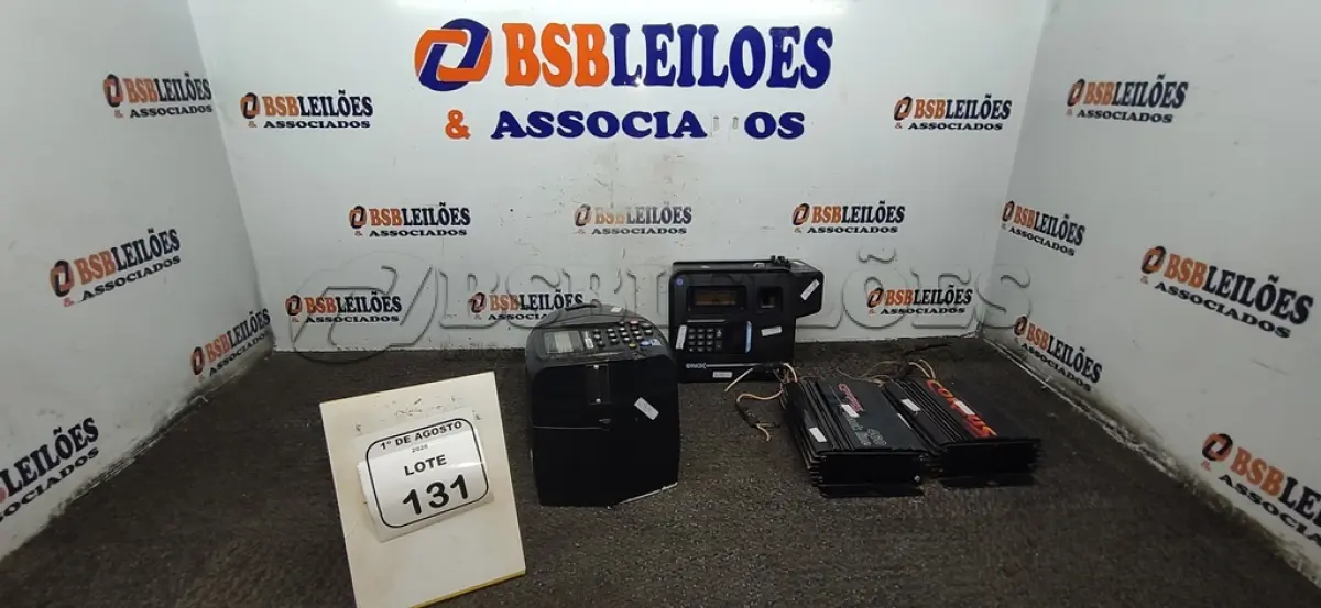LOTE 131 - 02 RELÓGIOS DE PONTO E 02 MÓDULOS DE SOM MARCA CORZUS. (NO ESTADO) ATENÇÃO! FAZER A VISITAÇÃO ANTES DE ARREMATAR, NÃO SABEMOS SE FUNCIONA, LEILÃO NÃO TEM GARANTIA E NEM DEVOLUÇÃO, SUJEITO A POSSÍVEIS AVARIAS VISÍVEIS/OCULTAS E/OU AUSÊNCIA DE COMPONENTES.