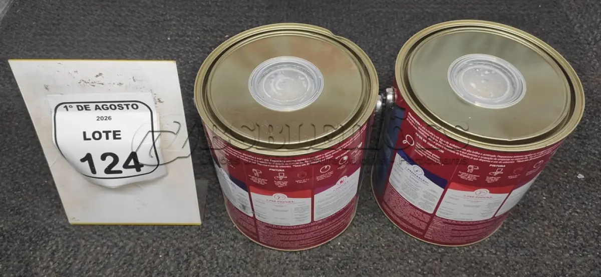 LOTE 124 - 02 LATAS DE ESMALTE SINTÉTICO BASE MÉDIA ALTO BRILHO DE 3,2L MARCA RENNER. (NO ESTADO) ATENÇÃO! FAZER A VISITAÇÃO ANTES DE ARREMATAR, NÃO SABEMOS SE FUNCIONA, LEILÃO NÃO TEM GARANTIA E NEM DEVOLUÇÃO, SUJEITO A POSSÍVEIS AVARIAS VISÍVEIS/OCULTAS E/OU AUSÊNCIA DE COMPONENTES.