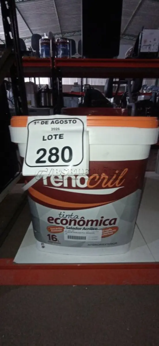 LOTE 280 - 01 BALDE DE SELADOR ACRÍLICO DE 16L MARCA RENOCRIL. (NO ESTADO) ATENÇÃO! FAZER A VISITAÇÃO ANTES DE ARREMATAR, NÃO SABEMOS SE FUNCIONA, LEILÃO NÃO TEM GARANTIA E NEM DEVOLUÇÃO, SUJEITO A POSSÍVEIS AVARIAS VISÍVEIS/OCULTAS E/OU AUSÊNCIA DE COMPONENTES.