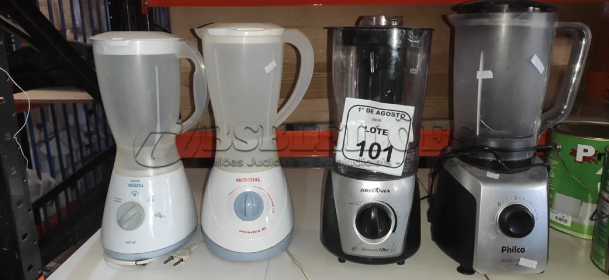 LOTE 101 - 02 AIR FRYERS E 04 LIQUIDIFICADORES DE MARCAS E MODELOS DIVERSOS. (NO ESTADO) ATENÇÃO! FAZER A VISITAÇÃO ANTES DE ARREMATAR, NÃO SABEMOS SE FUNCIONA, LEILÃO NÃO TEM GARANTIA E NEM DEVOLUÇÃO, SUJEITO A POSSÍVEIS AVARIAS VISÍVEIS/OCULTAS E/OU AUSÊNCIA DE COMPONENTES.