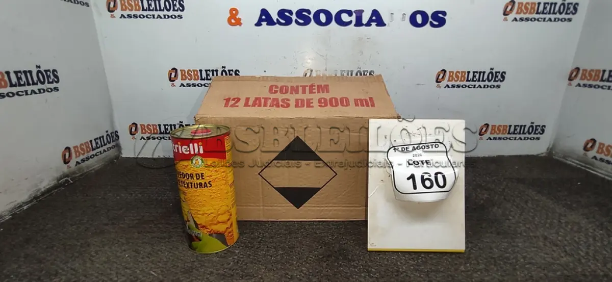 LOTE 160 - 01 CAIXA COM 12 REMOVEDORES DE TINTAS E TEXTURAS DE 900ML CADA. (NO ESTADO) ATENÇÃO! FAZER A VISITAÇÃO ANTES DE ARREMATAR, NÃO SABEMOS SE FUNCIONA, LEILÃO NÃO TEM GARANTIA E NEM DEVOLUÇÃO, SUJEITO A POSSÍVEIS AVARIAS VISÍVEIS/OCULTAS E/OU AUSÊNCIA DE COMPONENTES.