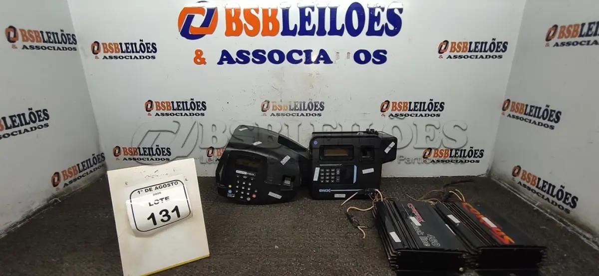 LOTE 131 - 02 RELÓGIOS DE PONTO E 02 MÓDULOS DE SOM MARCA CORZUS. (NO ESTADO) ATENÇÃO! FAZER A VISITAÇÃO ANTES DE ARREMATAR, NÃO SABEMOS SE FUNCIONA, LEILÃO NÃO TEM GARANTIA E NEM DEVOLUÇÃO, SUJEITO A POSSÍVEIS AVARIAS VISÍVEIS/OCULTAS E/OU AUSÊNCIA DE COMPONENTES.