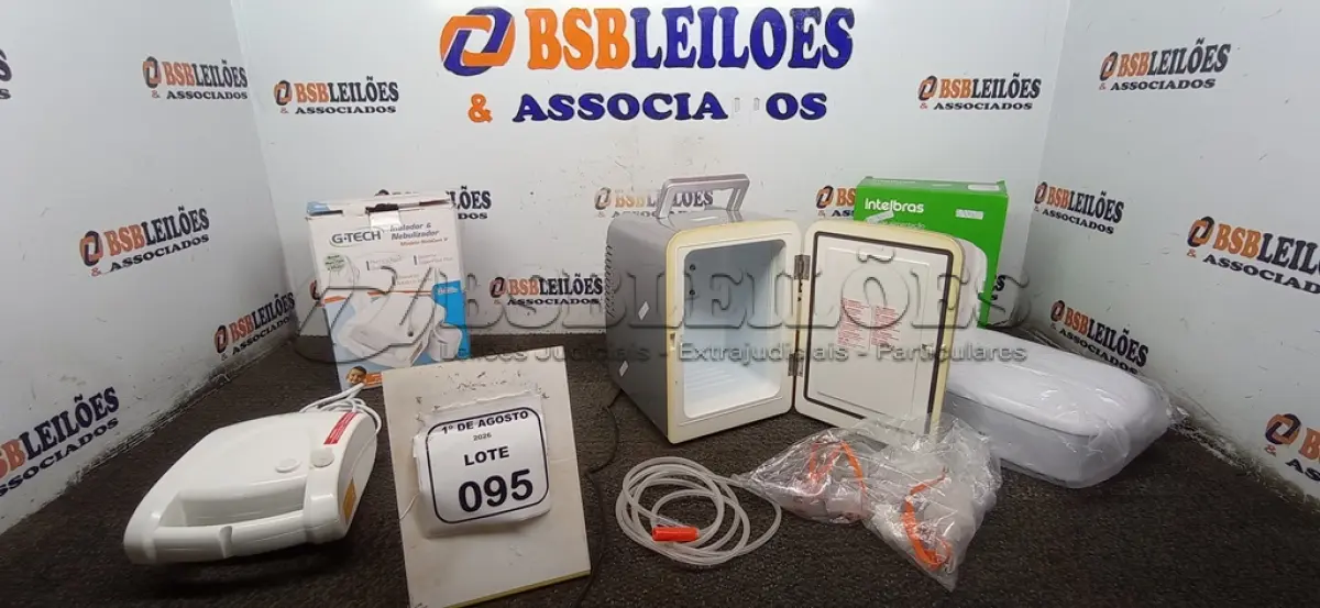 LOTE 095 - 01 INALADOR E NEBULIZADOR, 01 FONTE DE ALIMENTAÇÃO ININTERRUPTA MARCA INTELBRAS E 01 MINI COOLER MODELO MR-108 A MARCA SUNCA. (NO ESTADO) ATENÇÃO! FAZER A VISITAÇÃO ANTES DE ARREMATAR, NÃO SABEMOS SE FUNCIONA, LEILÃO NÃO TEM GARANTIA E NEM DEVOLUÇÃO, SUJEITO A POSSÍVEIS AVARIAS VISÍVEIS/OCULTAS E/OU AUSÊNCIA DE COMPONENTES.