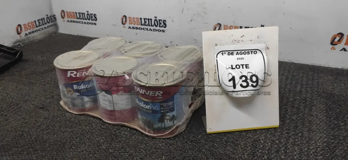 LOTE 139 - 06 LATAS DE TINTA ACRÍLICA PREMIUM DE 800ML CADA NA COR BASE PASTEL. (NO ESTADO) ATENÇÃO! FAZER A VISITAÇÃO ANTES DE ARREMATAR, NÃO SABEMOS SE FUNCIONA, LEILÃO NÃO TEM GARANTIA E NEM DEVOLUÇÃO, SUJEITO A POSSÍVEIS AVARIAS VISÍVEIS/OCULTAS E/OU AUSÊNCIA DE COMPONENTES.