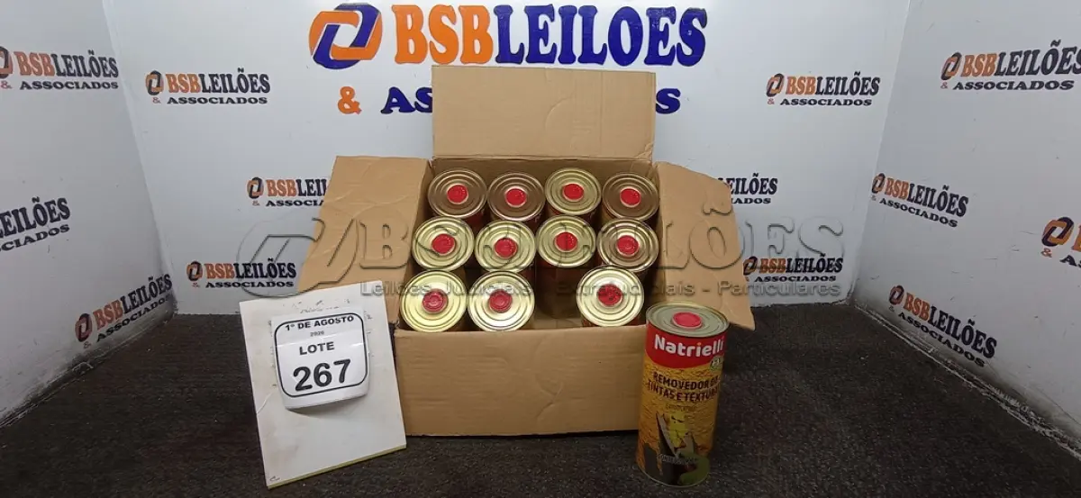 LOTE 267 - 01 CAIXA COM 12 REMOVEDORES DE TINTAS E TEXTURAS DE 900ML CADA. (NO ESTADO) ATENÇÃO! FAZER A VISITAÇÃO ANTES DE ARREMATAR, NÃO SABEMOS SE FUNCIONA, LEILÃO NÃO TEM GARANTIA E NEM DEVOLUÇÃO, SUJEITO A POSSÍVEIS AVARIAS VISÍVEIS/OCULTAS E/OU AUSÊNCIA DE COMPONENTES.