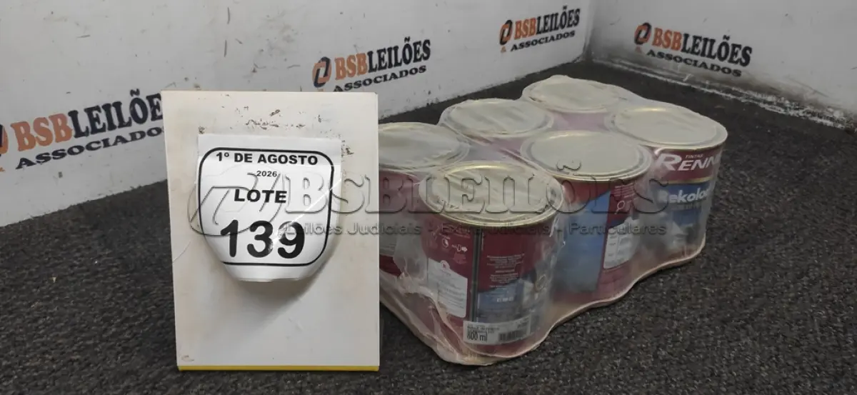 LOTE 139 - 06 LATAS DE TINTA ACRÍLICA PREMIUM DE 800ML CADA NA COR BASE PASTEL. (NO ESTADO) ATENÇÃO! FAZER A VISITAÇÃO ANTES DE ARREMATAR, NÃO SABEMOS SE FUNCIONA, LEILÃO NÃO TEM GARANTIA E NEM DEVOLUÇÃO, SUJEITO A POSSÍVEIS AVARIAS VISÍVEIS/OCULTAS E/OU AUSÊNCIA DE COMPONENTES.