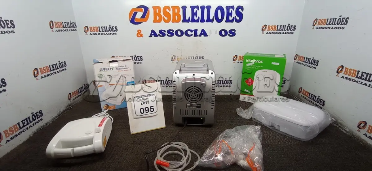 LOTE 095 - 01 INALADOR E NEBULIZADOR, 01 FONTE DE ALIMENTAÇÃO ININTERRUPTA MARCA INTELBRAS E 01 MINI COOLER MODELO MR-108 A MARCA SUNCA. (NO ESTADO) ATENÇÃO! FAZER A VISITAÇÃO ANTES DE ARREMATAR, NÃO SABEMOS SE FUNCIONA, LEILÃO NÃO TEM GARANTIA E NEM DEVOLUÇÃO, SUJEITO A POSSÍVEIS AVARIAS VISÍVEIS/OCULTAS E/OU AUSÊNCIA DE COMPONENTES.