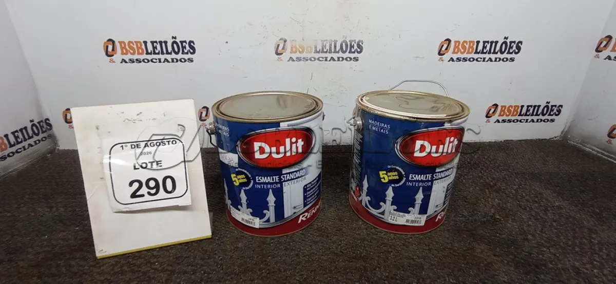 LOTE 290 - 02 LATAS DE ESMALTE STANDARD COR BASE PASTEL BRILHANTE DE 3,2L MARCA RENNER. (NO ESTADO) ATENÇÃO! FAZER A VISITAÇÃO ANTES DE ARREMATAR, NÃO SABEMOS SE FUNCIONA, LEILÃO NÃO TEM GARANTIA E NEM DEVOLUÇÃO, SUJEITO A POSSÍVEIS AVARIAS VISÍVEIS/OCULTAS E/OU AUSÊNCIA DE COMPONENTES.